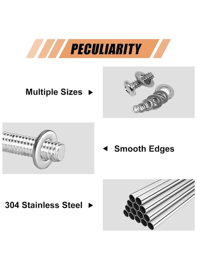 GUDOO 900 Pcs Stainless Steel Flat Washers for Screws, 304 Stainless Steel, Assorted Sizes (M2 M2.5 M3 M4 M5 M6 M8 M10 M12) for Industrial Use, Washers for Bolts - Image 5