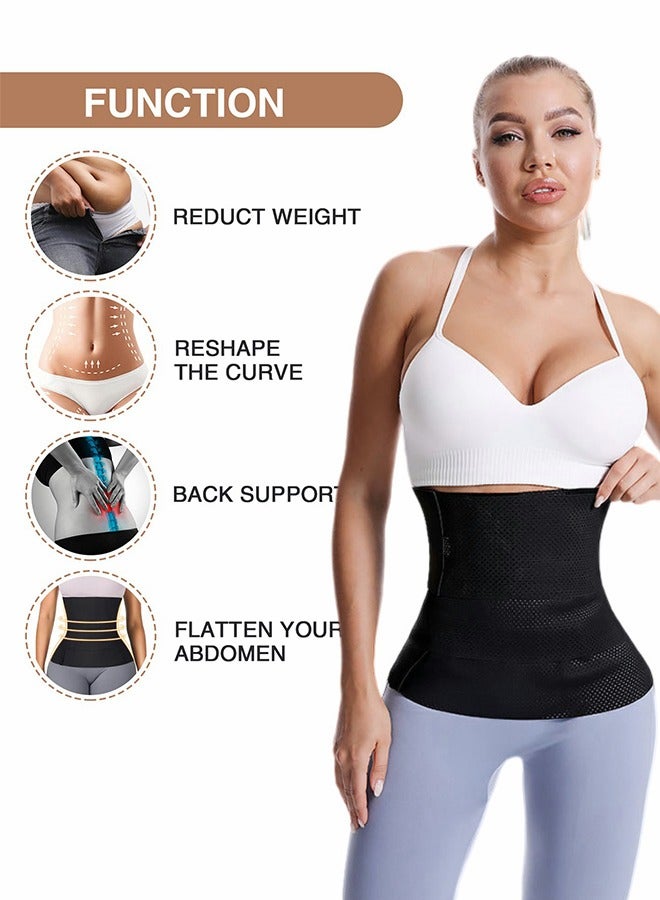 GROIC Waist Trainer for Women Waist Trimmer Lower Belly Fat Waist Wrap with Tightness Adjustable & Non-Slip Invisible Tummy Bandage Wrap Waist L - Image 2