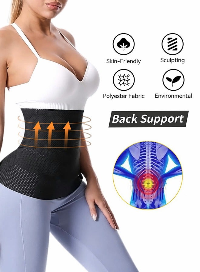 GROIC Waist Trainer for Women Waist Trimmer Lower Belly Fat Waist Wrap with Tightness Adjustable & Non-Slip Invisible Tummy Bandage Wrap Waist L - Image 4