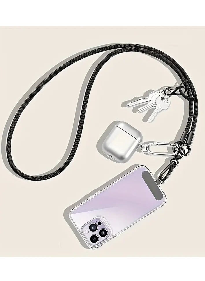 Generic Cell Phone Lanyard Convenient and Comfortable Lanyard Easy to Use Neck Phone Holder Adjustable Length Phone Strap Crossbody With Clear Patch Fits All Mobile Phones  - Image 2