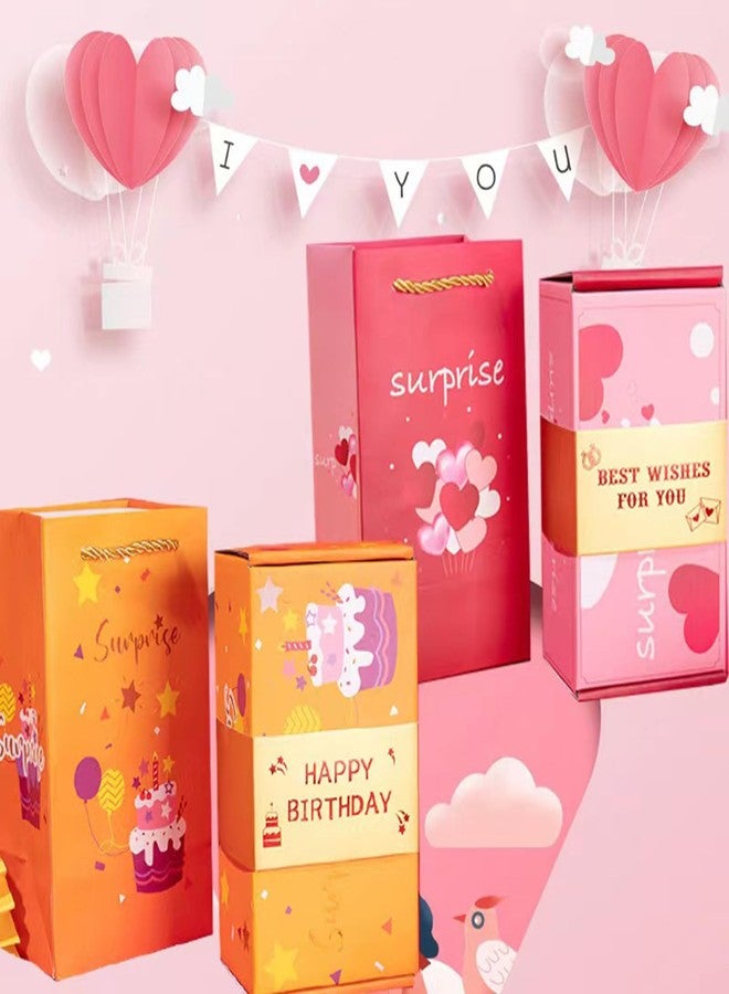 Neioaas Birthday Surprise Cash Gift Box Exploding Money - Pop Cash Clip Box with Confetti, Unique Folding Bouncing Red Envelope Gift Box for Ladies Men Kids Birthday Party Items (Pink - Image 3
