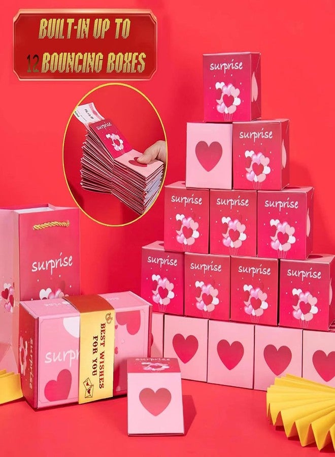 Neioaas Birthday Surprise Cash Gift Box Exploding Money - Pop Cash Clip Box with Confetti, Unique Folding Bouncing Red Envelope Gift Box for Ladies Men Kids Birthday Party Items (Pink - Image 5