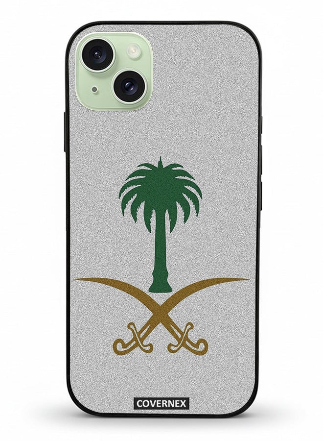 Covernex Apple iPhone 15 Plus Protective Case Cover Printed Featuring Saudi Arabian National Emblem - Image 2