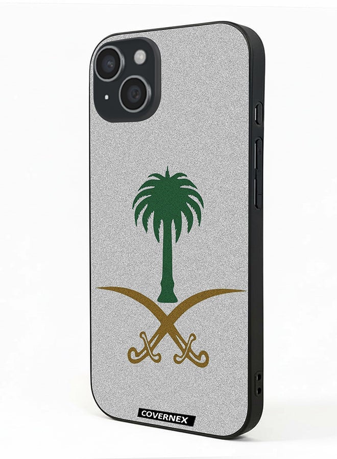 Covernex Apple iPhone 15 Plus Protective Case Cover Printed Featuring Saudi Arabian National Emblem - Image 1
