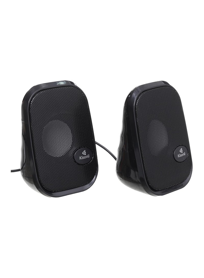 Kisonli Kisonli KS-09 Mini Speaker with USB 2.0 – Compact Design & Clear Sound – Black  - Image 2