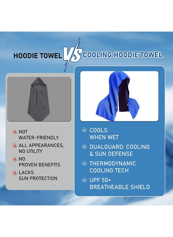 2 Pcs Reusable Sweat-Absorbing Cooling Hoodie Towels, Instant Cold Neck & Face Wrap, for Gym, Sports & Hot Weather Activities - Image 5