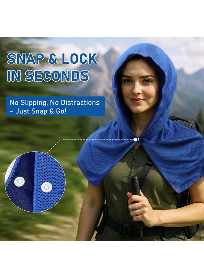 2 Pcs Reusable Sweat-Absorbing Cooling Hoodie Towels, Instant Cold Neck & Face Wrap, for Gym, Sports & Hot Weather Activities - Image 3