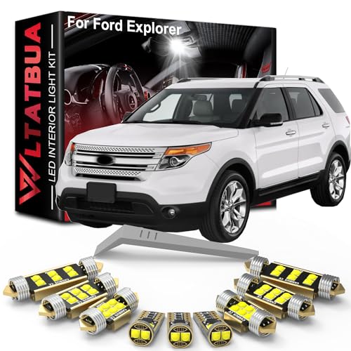 WLTATBUA LED Interior Light Kit Package Replacement for Ford Explorer 2011 2012 2013 2014 2015 2016 2017 2018 2019 2020, Super Bright 6000K White - Image 1