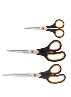KSEIBI Industrial Multipurpose Scissors ,3Pcs Kit,5,8,9.5 inch, Stainless Steel Blade, Professional Scissors for All Types of Craft Workshop and Office Works, Gardening, Cutting Fabric, packaging materials  - Image 1