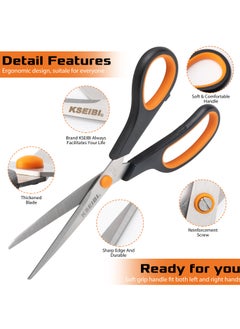 KSEIBI Industrial Multipurpose Scissors ,3Pcs Kit,5,8,9.5 inch, Stainless Steel Blade, Professional Scissors for All Types of Craft Workshop and Office Works, Gardening, Cutting Fabric, packaging materials  - Image 2