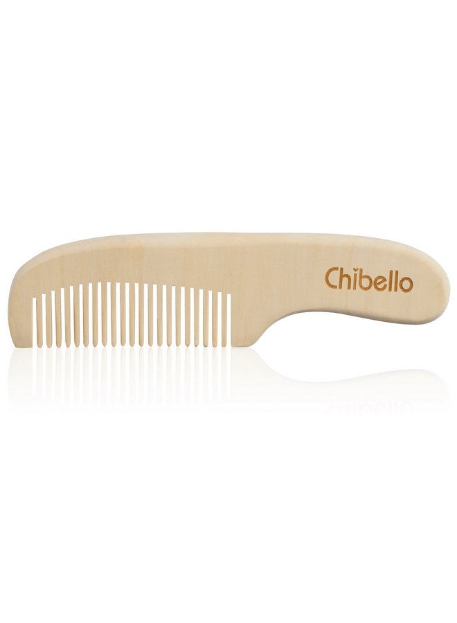 Chibello Chibello Baby Hair Care Set - 4 Piece Wooden Brush and Comb Set with Natural Goat Bristles, Ideal for Preventing Cradle Cap, Perfect for Baby Shower and Registry - Image 5