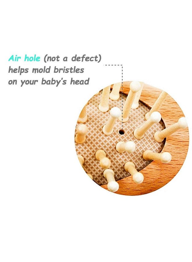 Chibello Chibello Baby Hair Care Set - 4 Piece Wooden Brush and Comb Set with Natural Goat Bristles, Ideal for Preventing Cradle Cap, Perfect for Baby Shower and Registry - Image 3