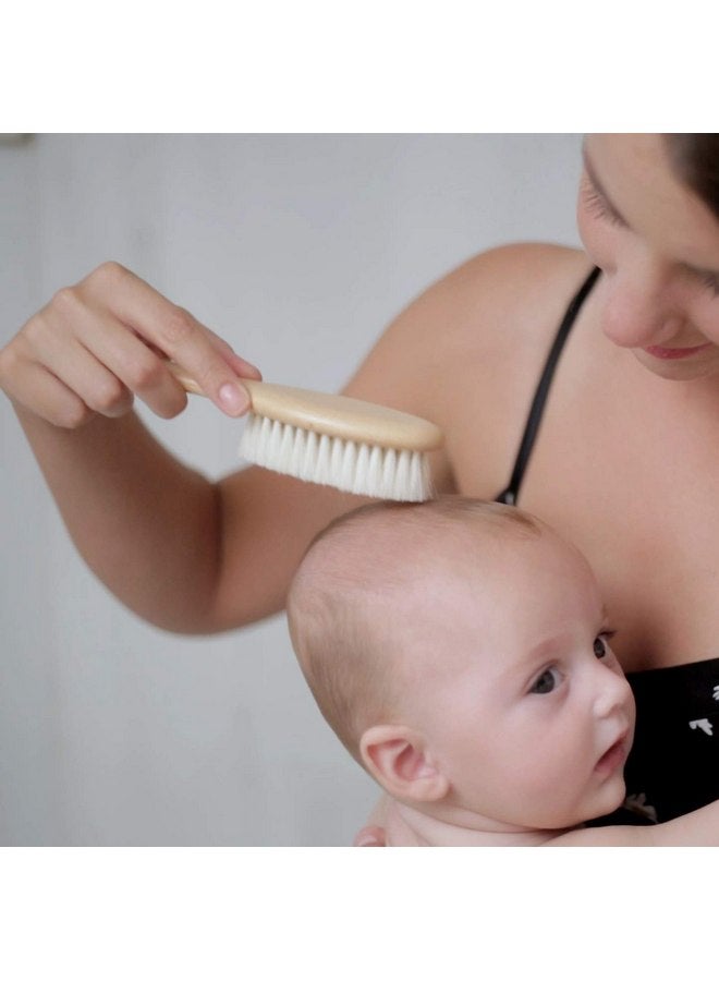 Chibello Chibello Baby Hair Care Set - 4 Piece Wooden Brush and Comb Set with Natural Goat Bristles, Ideal for Preventing Cradle Cap, Perfect for Baby Shower and Registry - Image 2