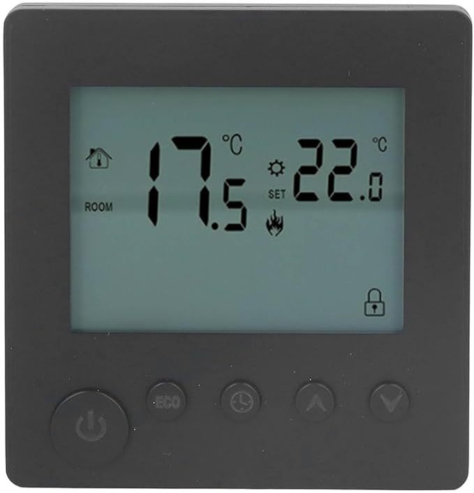 Smart Programmable Digital Thermostat Temperature Controller With Overheat Protection Black - Image 1