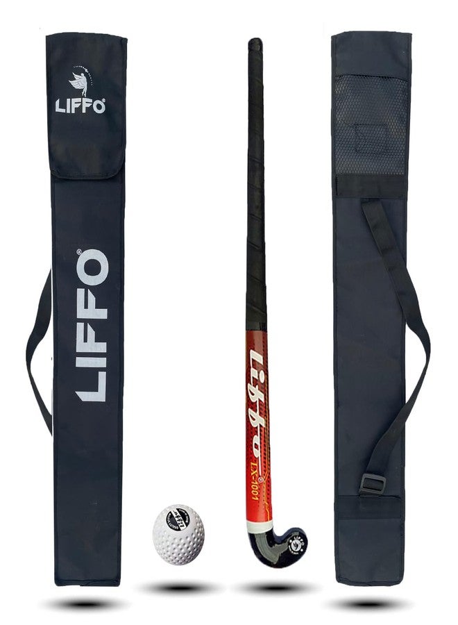 Liffo عصي هوكي ليفو® LX-1001 للرجال والنساء، مستوى التدريب والمبتدئين، مع كرة واحدة وغطاء واحد (أحمر) - Image 1