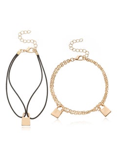 2-Piece Chain Beaded Bracelet Set