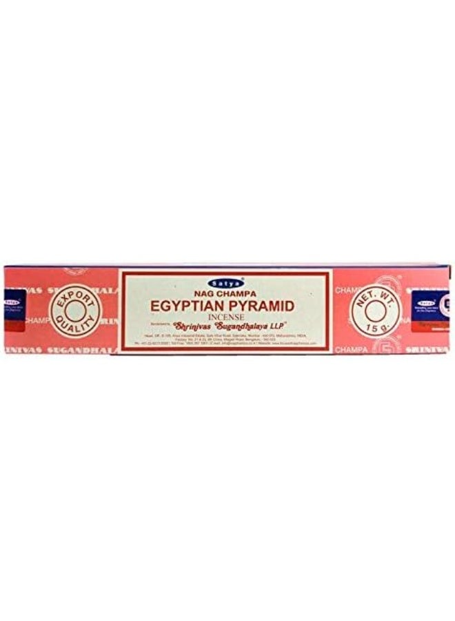 Satya Egyptian Pyramid Incense Sticks 15g – Premium Aromatic Agarbatti for Meditation, Relaxation, Yoga, Spiritual Practices & Home Fragrance – Long Lasting Handcrafted Incense Sticks