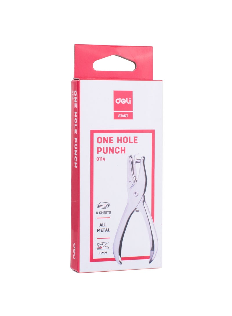 Deli E0114 One-Hole Punch - 8 Sheets, 桅6mm, 1 PCS, Silver - Image 5