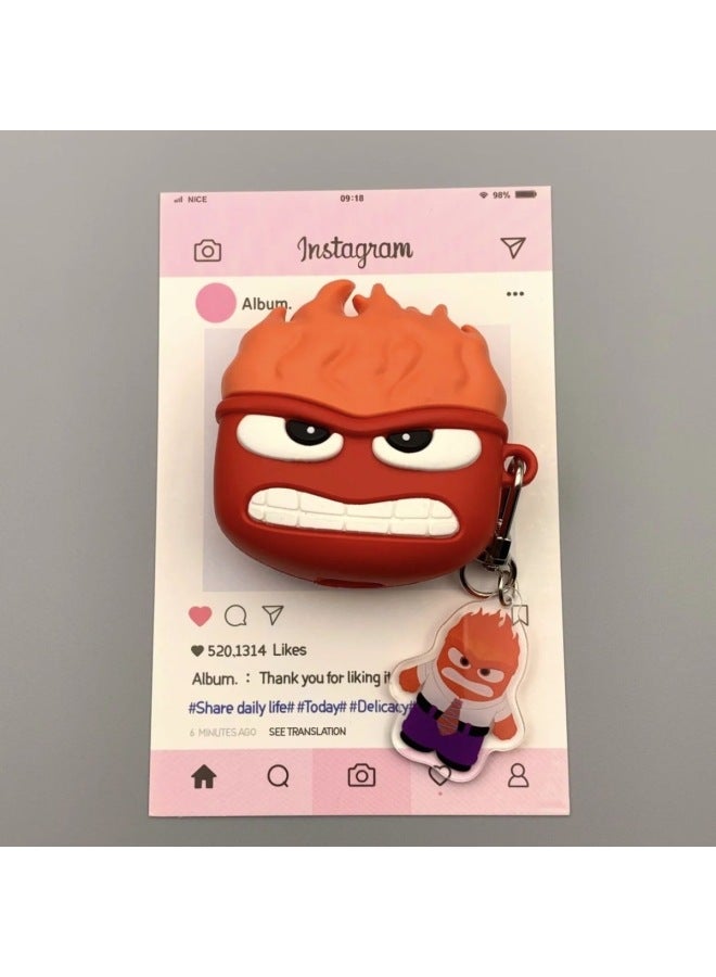 Mind Secret Force Earphone Case Suitable For Airpods4 Apple Wireless Bluetooth Earphone Case Apple 1/2/3/Pro2-Color:Pink Hood Orange-haired Little Policewoman + Pendant-Applicable Models:Airpods4 - Image 5