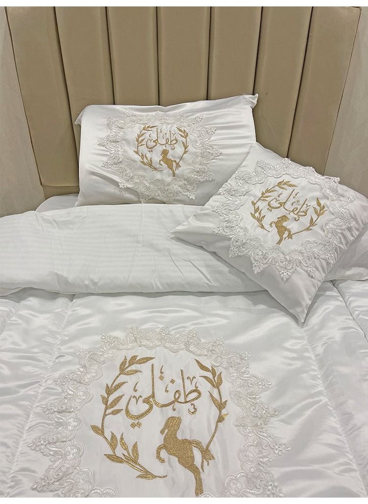 لحظة مرح - طقم مفرش نفاس مع سرير البيبي سلة موسى شامل القاعده - مقاس 1.4×2م - Image 1