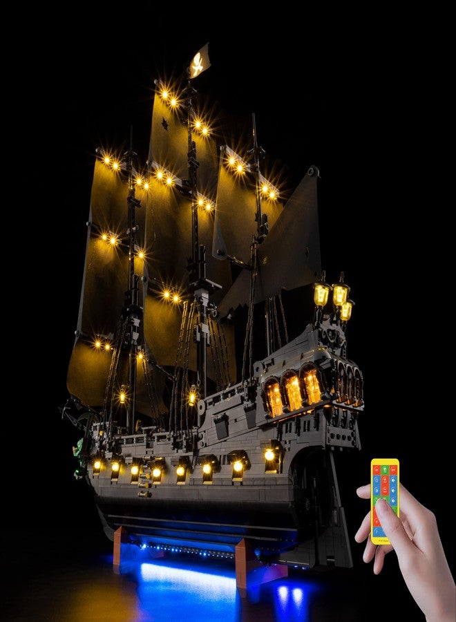 BrickSoul RC Light Kit for Lego Captain Jack Sparrow’s Pirate Ship 10365 Building Set | Upgraded Wireless ON/Off & Dimming & Zonal Lighting with Hidden Cable Tech (10365 Set NOT Included) - Image 1