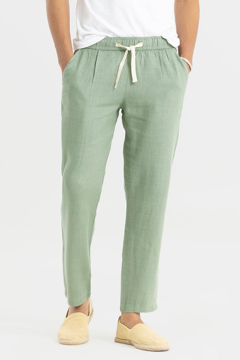 SNITCH Ace Light Green Linen Pant - Image 3