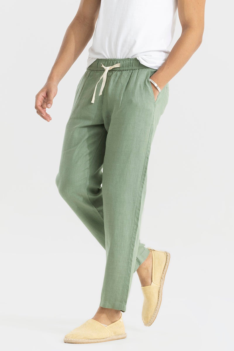 SNITCH Ace Light Green Linen Pant - Image 5