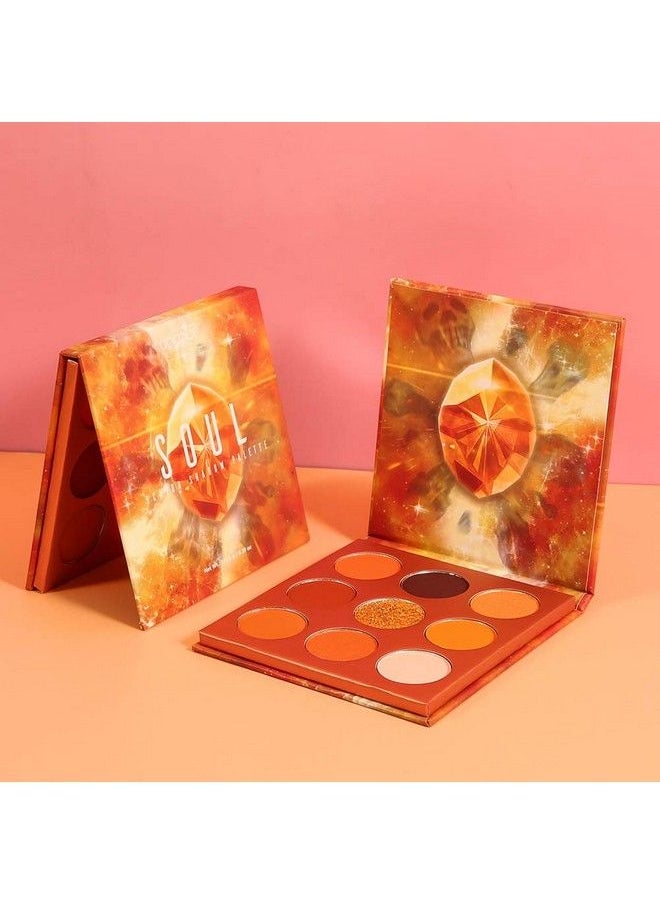 docolor - Eyeshadow Palette 9 Colors Gemstone Shadow Palette Highly Pigmented Mattes Shimmers Naked Smokey Glitter Cream Colorful Powder Blendable Long Lasting Waterproof Makeup PaletteOrange - Image 1