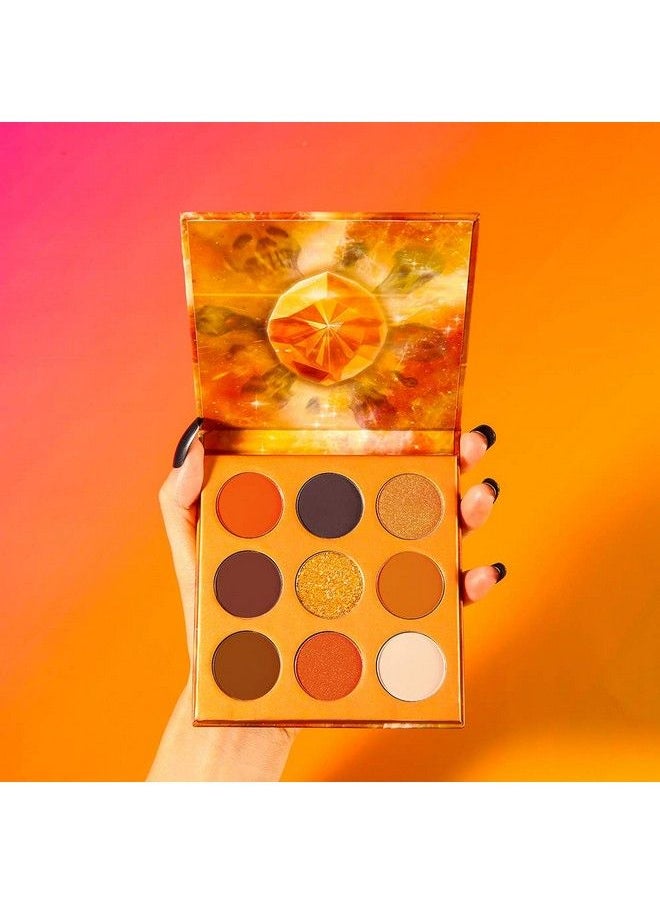 docolor - Eyeshadow Palette 9 Colors Gemstone Shadow Palette Highly Pigmented Mattes Shimmers Naked Smokey Glitter Cream Colorful Powder Blendable Long Lasting Waterproof Makeup PaletteOrange - Image 1
