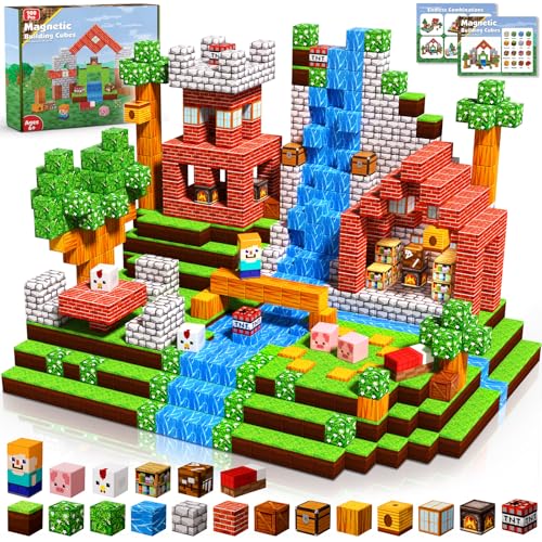 Annexfun Magnetic Blocks100PCS Grassland Building Blocks Set Kids Classroom Sensory Toy STEM Learning Construction Stacking Toy for Kids 3 Boys Girls Easter Christmas Birthday Gifts - Image 1