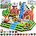 Annexfun Magnetic Blocks100PCS Grassland Building Blocks Set Kids Classroom Sensory Toy STEM Learning Construction Stacking Toy for Kids 3 Boys Girls Easter Christmas Birthday Gifts - Image 3