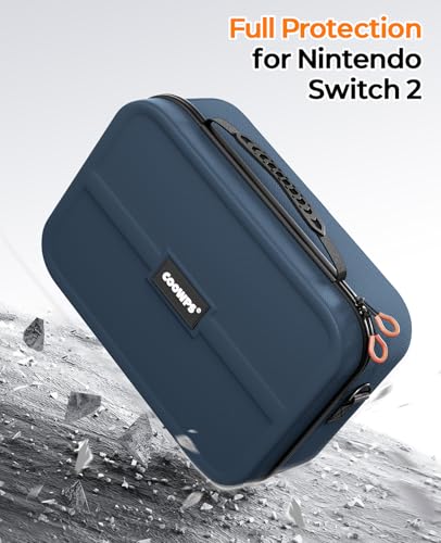 COOWPS for Nintendo Switch 2 Carrying Case Bundle, with 2-Pack Screen Protector, 6Pcs Thumb Grips, 20 Game Card Slots, Portable Travel Full Protection All In One Storage Case for Switch 2 Accessories - Image 4