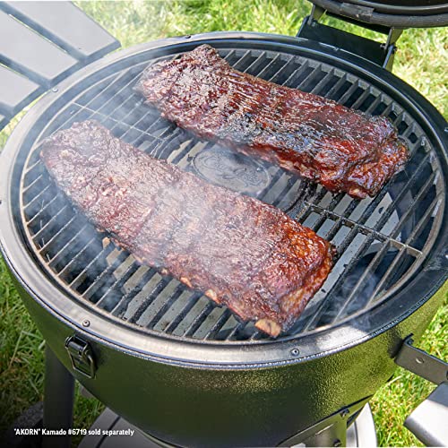 Char-Griller® AKORN Charcoal Grill and Smoker Ceramic Smokin' Stone Accessory for Low-and-Slow Indirect BBQ Smoking Methods in Ivory, 15”L x 15”W x 1”H, Model 6201 - Image 4