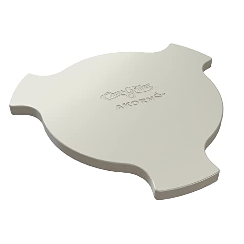 Char-Griller® AKORN Charcoal Grill and Smoker Ceramic Smokin' Stone Accessory for Low-and-Slow Indirect BBQ Smoking Methods in Ivory, 15”L x 15”W x 1”H, Model 6201 - Image 1
