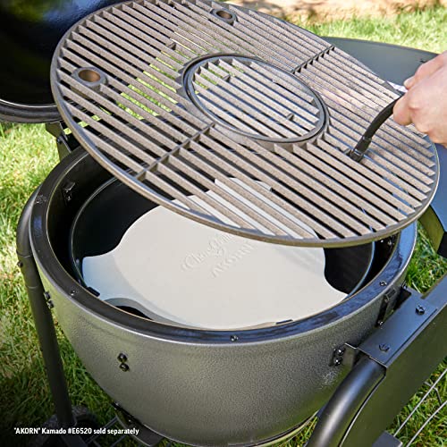 Char-Griller® AKORN Charcoal Grill and Smoker Ceramic Smokin' Stone Accessory for Low-and-Slow Indirect BBQ Smoking Methods in Ivory, 15”L x 15”W x 1”H, Model 6201 - Image 3