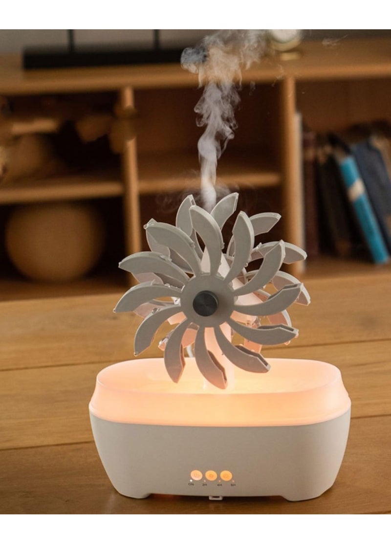 Pinwheel Raindrop Humidifier, 300ML Diffusers Humidifier, Spray Mist, Rotating and Rain Drop at The Same Time, 7 Colors Mood Light Air Humidifier for Bedroom, Aromatherapy Room Fragrance Device