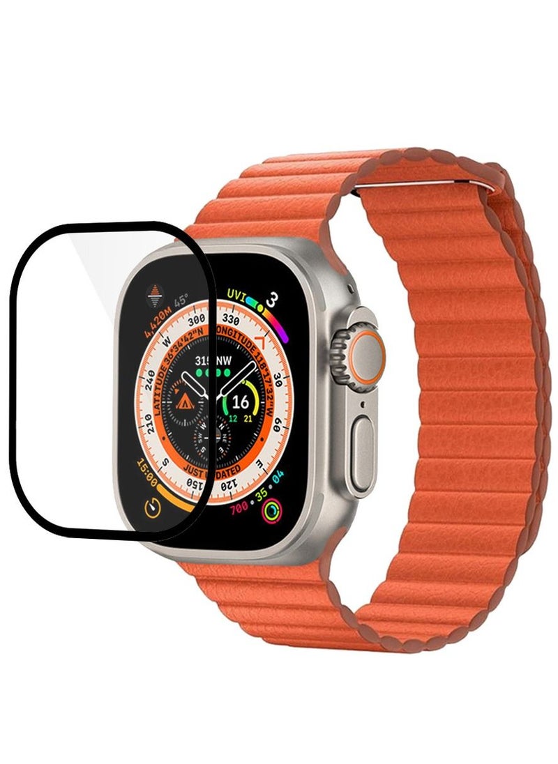 CATANES 2 Packs For Apple Watch Band 49mm Leather Loop Band Magnetic Watch Strap Wristband and 3D Screen Protector Orange  - Image 3