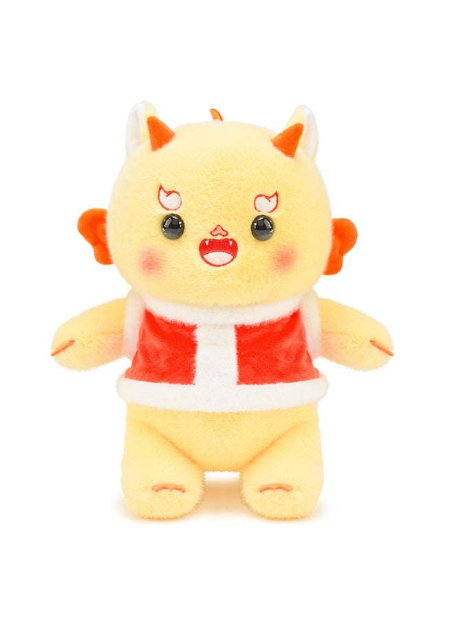 Narwhal Simulation Plush Doll Toy Celebrative Lucky Dragon Doll Gift Short Hair Animal Shaped PP Cotton Filled Children's Toy-Specifications:Yellow Dragons Are The Spirit To Dress-Color:Baby 23cm High 150 Grams  - Image 1