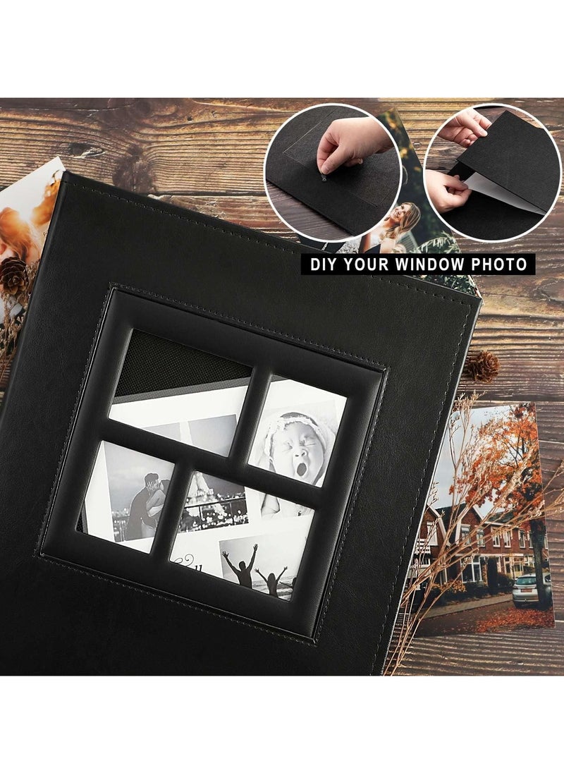 ماركة غير محددة Photo Album,600 Photos Large Capacity Leather Cover,Picture Albums with 600 Pockets for Family Wedding Anniversary Baby,Easy to Clean (Black)  - Image 4