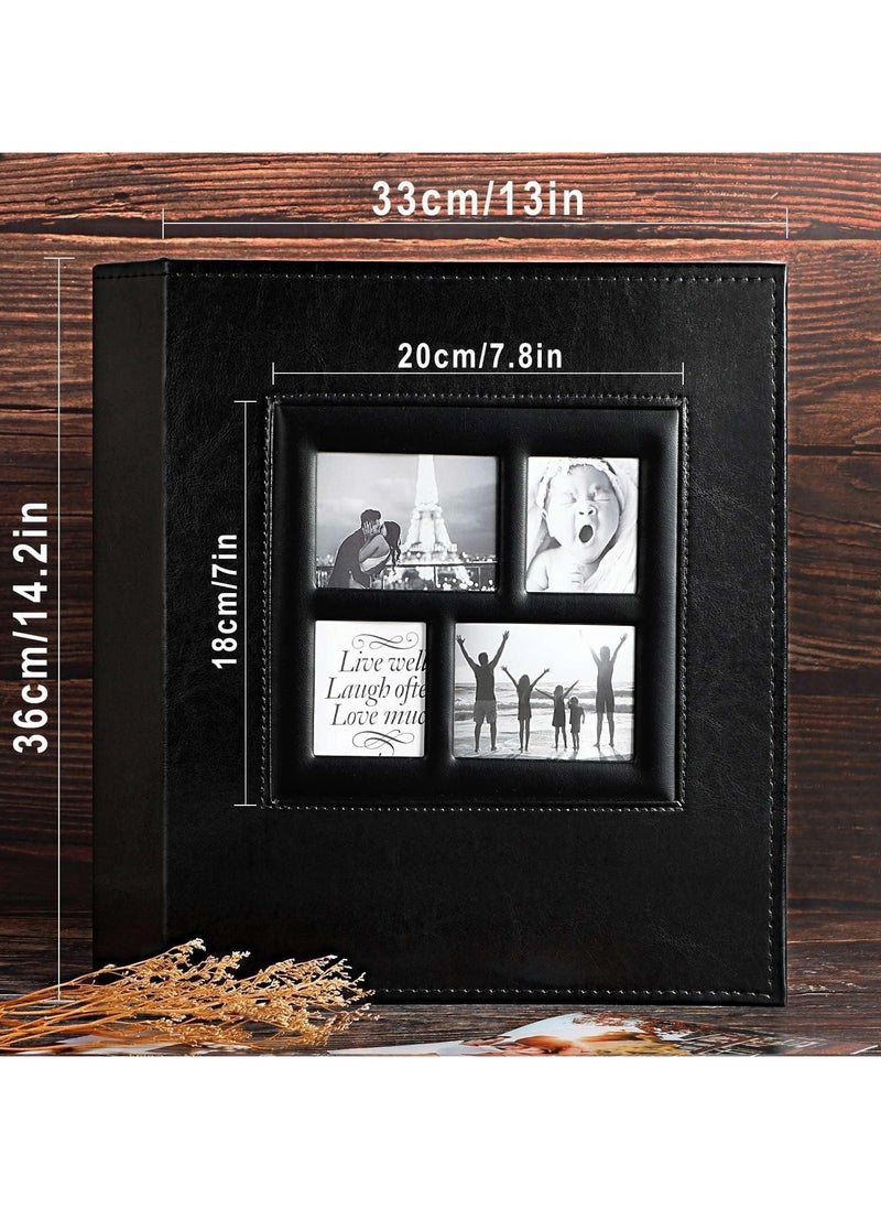 ماركة غير محددة Photo Album,600 Photos Large Capacity Leather Cover,Picture Albums with 600 Pockets for Family Wedding Anniversary Baby,Easy to Clean (Black)  - Image 5