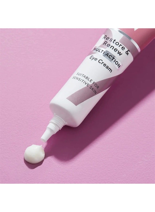 No7 Restore & Renew Multi Action Eye Cream - Skin Renewing Under Eye Cream for Puffiness and Dark Circles - Eye Moisturizing Brightening Cream for Anti Wrinkles + Skin Firming (15ml) - Image 2