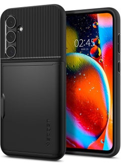 Spigen جراب Slim Armor CS لهاتف Samsung Galaxy S23 FE مع حامل بطاقات - أسود 