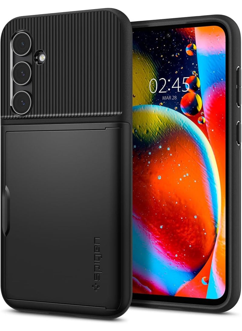 Spigen - جراب Slim Armor CS لهاتف Samsung Galaxy S23 FE مع حامل بطاقات - أسود - Image 1
