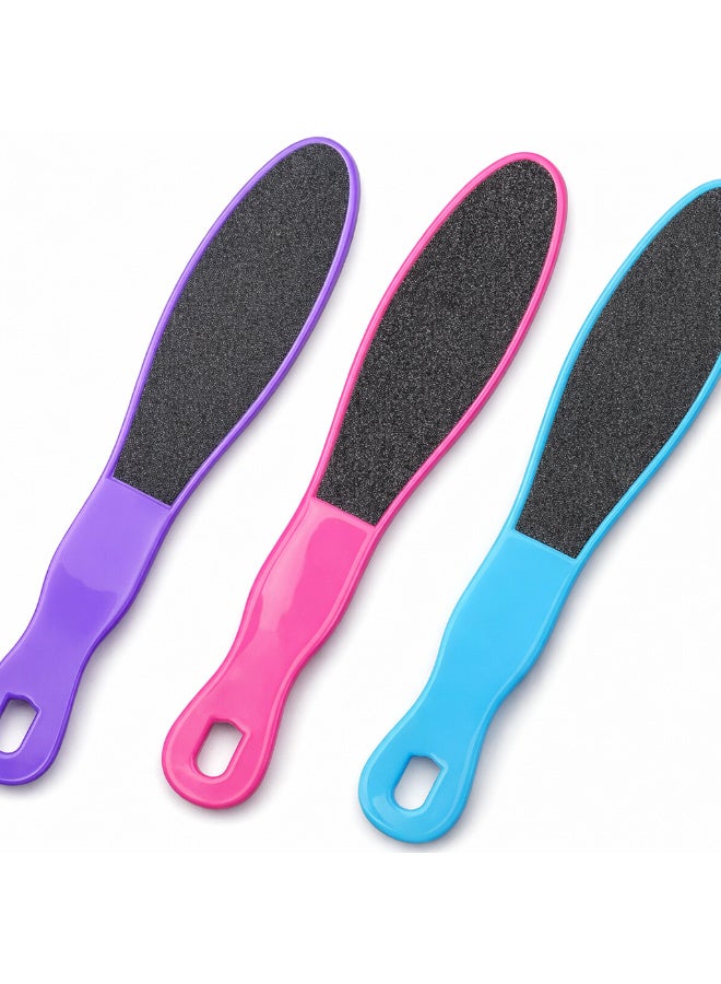 مبرد باديكير لإزالة الجلد من القدم بوجهين ومقبض بلاستيك الوان متنوعة 3 قطع - Image 2