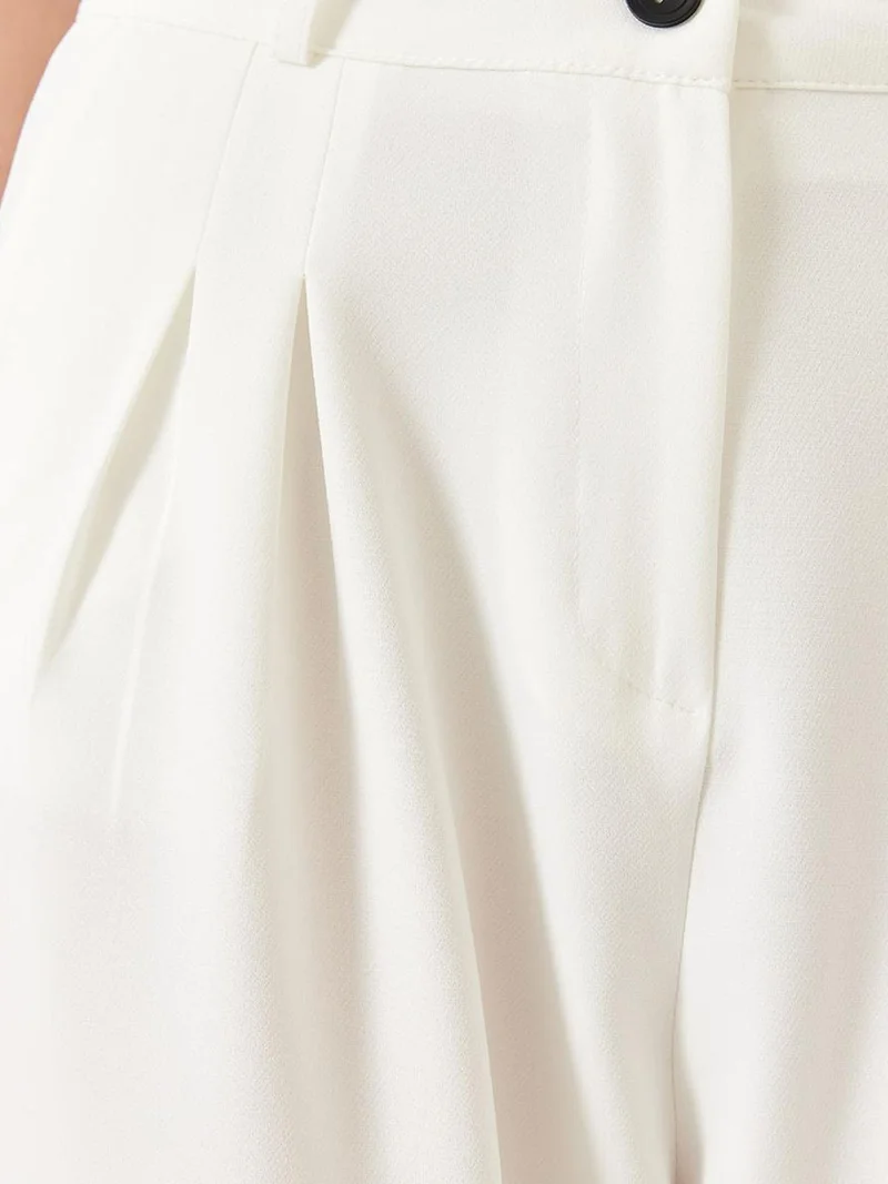 Bianco Lucci White LUCCI Wide Leg Pleated Pants for Women | Best Price UAE