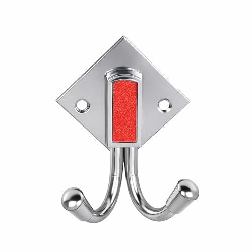 ROLLYWARE ® Stainless Steel Unbreakable Heavy Duty Double Prong Coat Hooks Bathroom 2 Hooks Cloth Hanger Wall Hook Door Robe Hooks for Hanging Keys,Clothes (J-Type-2 HOOK-SILVER-10) - Image 1