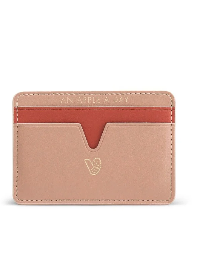 فيجانولوجي Cider Apple Leather Card Holder in Pink Made From 4 Apples