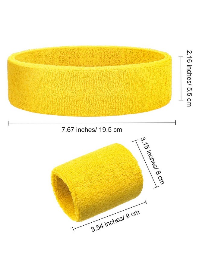 Skylety - 24 Pieces 80S Neon Sweatbands Set Include 8 Sports Headbands And 16 Sweat Wristbands Elastic Athletic Sweat Bands Bulk For Man Woman 80S Party (Bright Colors) - Image 1