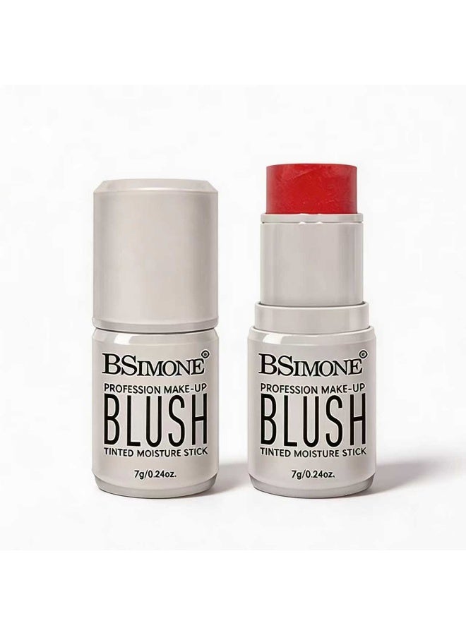 BSIMONE Multi-Use Matte Cream Blush & Lip Tint Stick, 2-in-1 Waterproof Makeup Stick, Long-Lasting Blendable Formula - #01 Sunset Red - Image 2