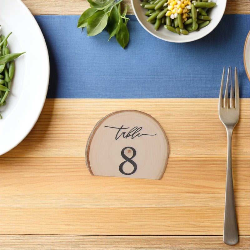 10pcs Rustic Wood Bark Table Numbers 1-10 Natural Semicircle Numbers Signs for Wedding Reception Baby Shower Anniversary Parties Decorations - Image 5